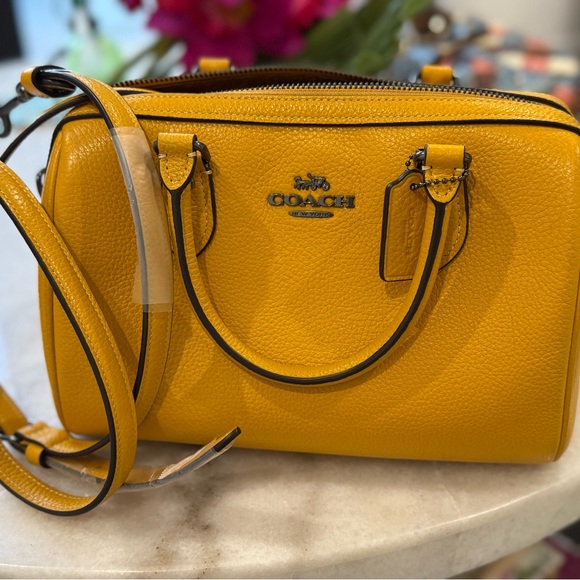 Coach Mustard Yellow Leather Satchel bag. NWT - Picture 1 of 3
